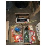 3 boxes misc work shop and household items