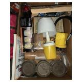 Lot of misc household items counter top lights