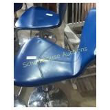 2 blue adjustable stools