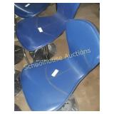 2 adjustable blue stools