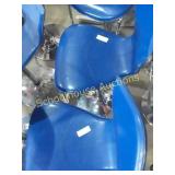 2 blue adjustable stools