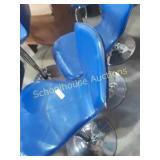 2 blue adjustable stools