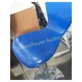 2 blue adjustable stools