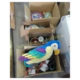 Lot of 4 small boxes * plush parrot & so much