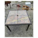 Square slate tile table good shape rubber bronze