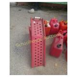 Pair of red metal ramps