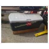 Heavy duty storage box with wood base