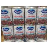 8 cans whole cranberry sauce. Cans are dented