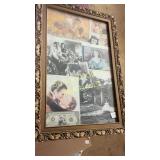 Vintage Gone with The Wind Pictures in Gold wood