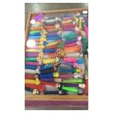 PEZ Collectors in wood and glass case approx 60