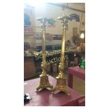 Large Gold color Candle Holders x2 28 inches tall