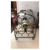 Wine rack with empty bottle