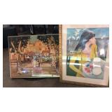 Pair of signed framed art