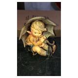 Hummel boy under umbrella 5' tall