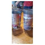 Pair of plastic snap on beer steins. Assorted