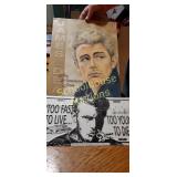 2 metal james dean signs. 12 by 16 inches on the