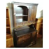 2pc Heywood wakefield hutch approx 6.5 ft tall &