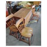 Nice drop leaf table & 4 chairs approx 24' x48'