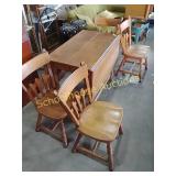 Nice drop leaf table & 4 chairs approx 24" x48"