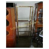 Brass & glass shelf unit aporox 36' wide & 6ft