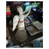 Tall lighted yard angel