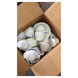 Box of plates bowls cups serving dishes