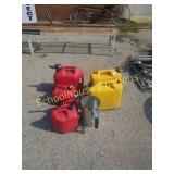 Group of gas cans and charcoal starter