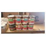 8 assorted cans of tomato products