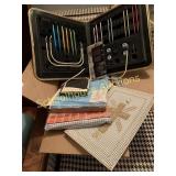 Knitting needles and craft box