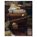 Wood endtable and bonus sewing items