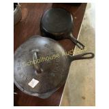 Cast iron skillets one with basting cover #8 with