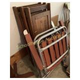 Wooden folding chairs and lawn chairs