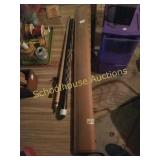 Vintage pool cue and case