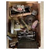 Box of tape measures socket set and more