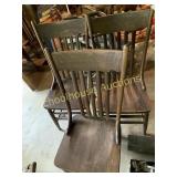 Three Antique wooden chairs