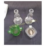 Elvis Presley Glass Ash tray , Candles holders x2