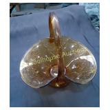 Amber colored Glass Display Bowl