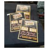 Vintage Country Maid Butter Signs x3 with movable