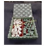 Stone Geen and Cream Chess Set