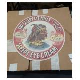 #1 Vintage Paper Sign "Skeepy Eye Mills ."