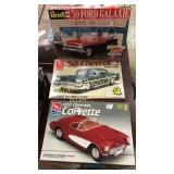 3 car models. Revell 1959 Galaxie, amt Ertl 1958