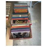 Vintage vinyl records in sleeves and collector