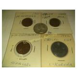 Quarter and foreign coins