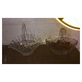 2 large glass baskets. Leaded crystal?