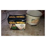 Enamel pot & Chia Willie