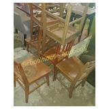 Set of 6 solid wood vintage chairs