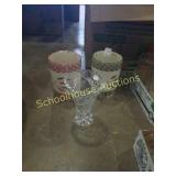 2 temptations utensil holders and crystal vase