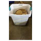 Two large laundry baskets, one kids basket. Some