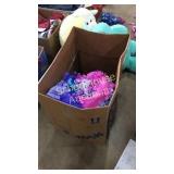 Large box of clothes and blankets, various sizes