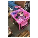 Kids Minnie Mouse table with two chairs, good